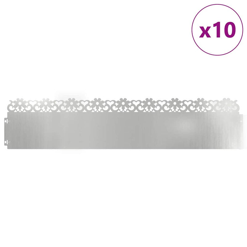 Chargez l'image dans la visionneuse de la galerie, Vidaxl gazonranden 10 pcs zilver 103 x 0,05 x 22 cm
