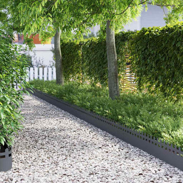 Vidaxl gazonranden 10 pcs antraciet 103 x 0,05 x 22 cm staal