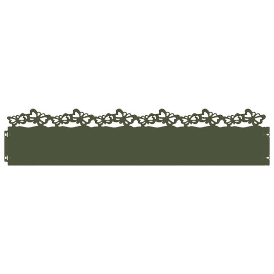 Vidaxl gazonranden 10 pcs olijf groen 103 x 0,05 x 22 cm staal