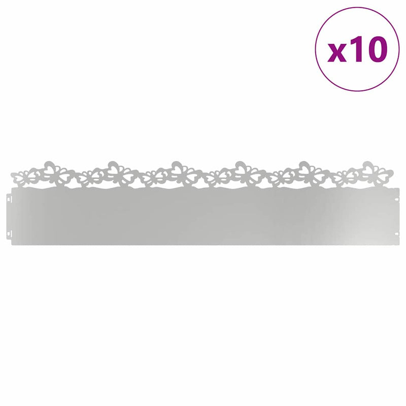 Afbeelding laden in galerijviewer, Vidaxl gazonranden 10 pcs zilver 103 x 0,05 x 22 cm
