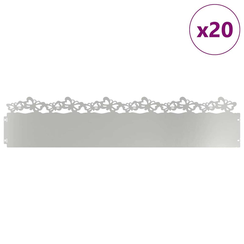Afbeelding laden in galerijviewer, Vidaxl gazonranden 20 pcs zilver 103 x 0,05 x 22 cm
