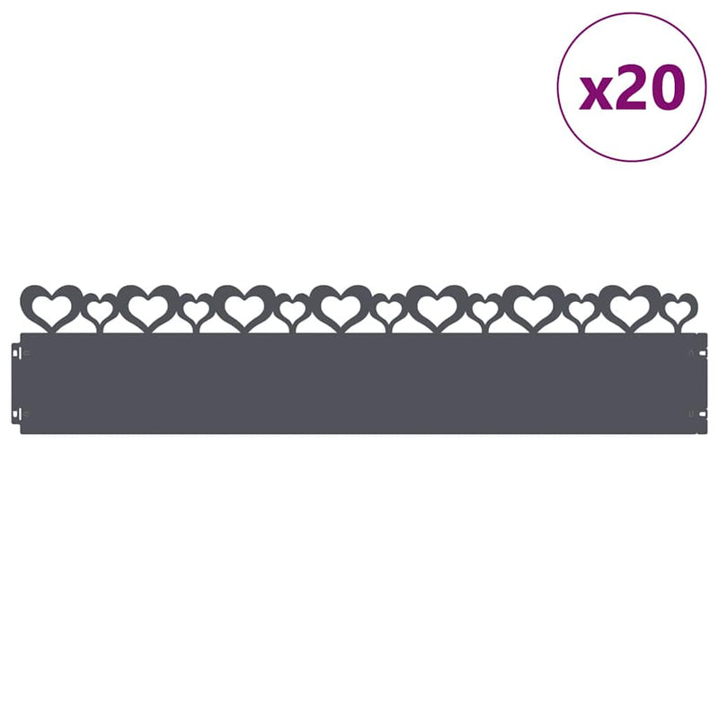 Afbeelding laden in galerijviewer, Vidaxl gazonranden 20 pcs antraciet 103 x 0,05 x 22 cm staal
