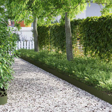 Vidaxl gazonranden 20 pcs olijf groen 103 x 0,05 x 22 cm staal