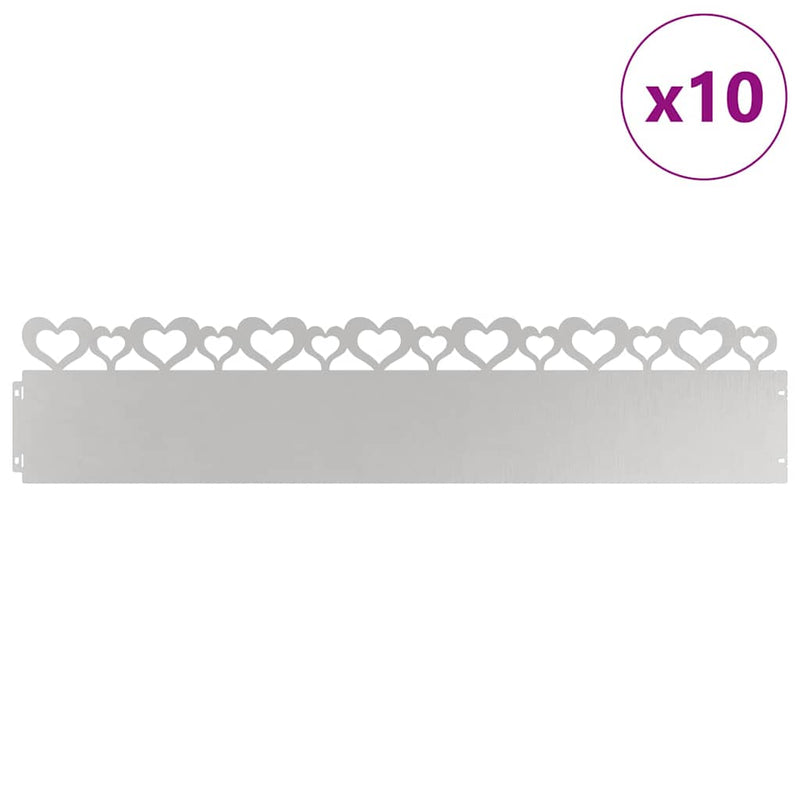ギャラリービューアに画像をロードする, Vidaxl gazonranden 10 pcs zilver 103 x 0,05 x 22 cm roestvrij staal
