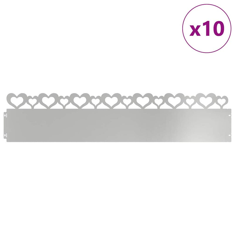ギャラリービューアに画像をロードする, Vidaxl gazonranden 10 pcs zilver 103 x 0,05 x 22 cm
