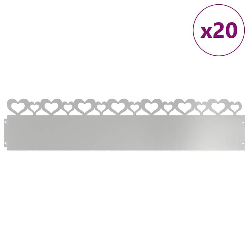 ギャラリービューアに画像をロードする, Vidaxl gazonranden 20 pcs zilver 103 x 0,05 x 22 cm
