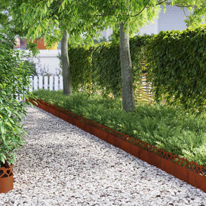 Vidaxl gazonranden 10 pcs roestig 103 x 0,05 x 22 cm cortenstaal