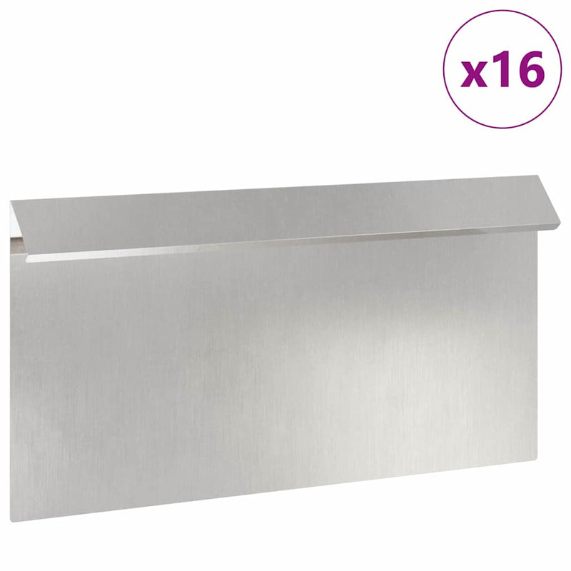 ギャラリービューアに画像をロードする, Vidaxl slakkenhekje 16 pcs zilver 50 x 3,5 x 25 cm roestvrij staal

