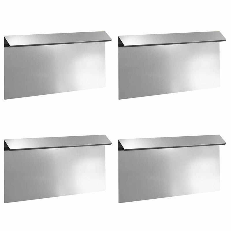 ギャラリービューアに画像をロードする, Vidaxl slakkenhekje 4 pcs zilver 50 x 3,5 x 25 cm gegalvaniseerd staal
