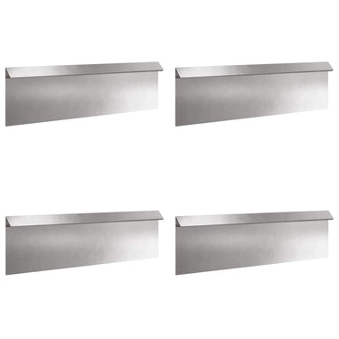 Vidaxl slakkenhekje 4 pcs zilver 100 x 3,5 x 25 cm roestvrij staal