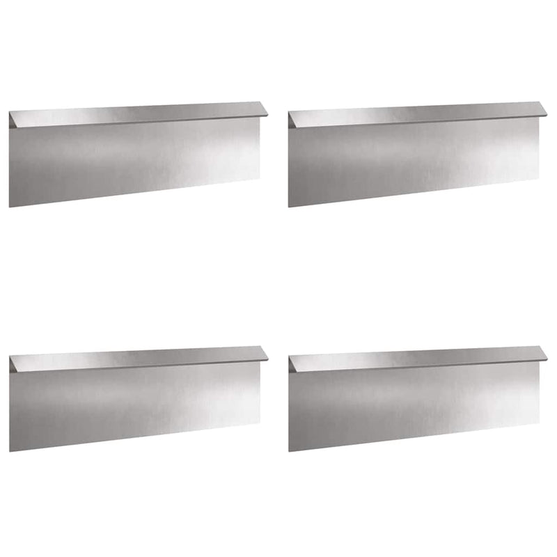 Afbeelding laden in galerijviewer, Vidaxl slakkenhekje 4 pcs zilver 100 x 3,5 x 25 cm roestvrij staal
