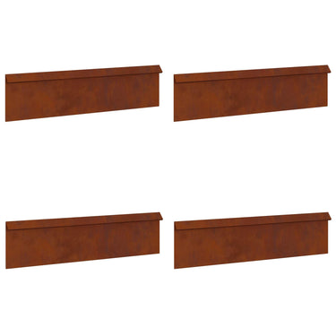 Vidaxl slakkenhekje 4 pcs roestig 100 x 3,5 x 25 cm cortenstaal