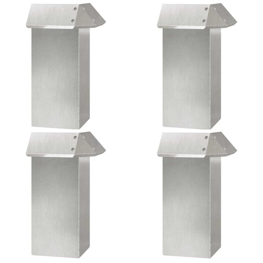 Vidaxl slakkenhekje 4 pcs zilver 13,5 x 13,5 x 25 cm roestvrij staal