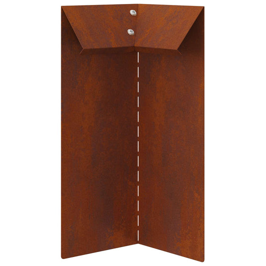 Vidaxl slakkenhekje 4 pcs roestig 10 x 10 x 25 cm cortenstaal