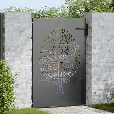 Vidaxl tuinpoort met slot zwart 85 x 150 cm poedergecoat staal