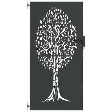 Vidaxl tuinpoort met slot zwart 85 x 200 cm poedergecoat staal