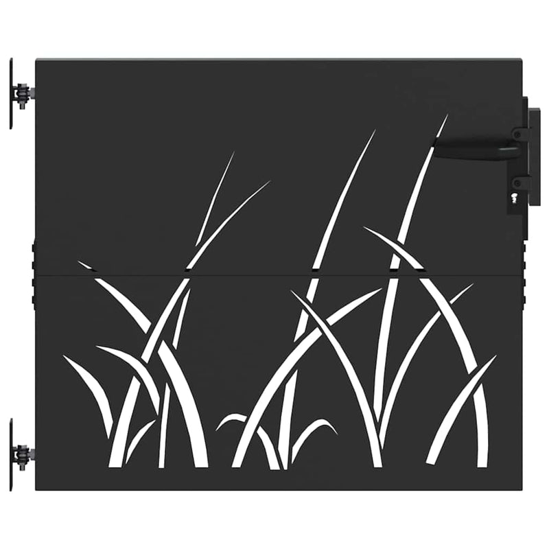 ギャラリービューアに画像をロードする, Vidaxl tuinpoort met slot zwart 85 x 100 cm poedergecoat staal

