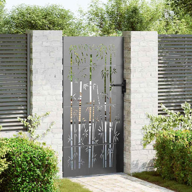 Vidaxl tuinpoort met slot zwart 85 x 200 cm poedergecoat staal
