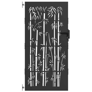Vidaxl tuinpoort met slot zwart 85 x 200 cm poedergecoat staal