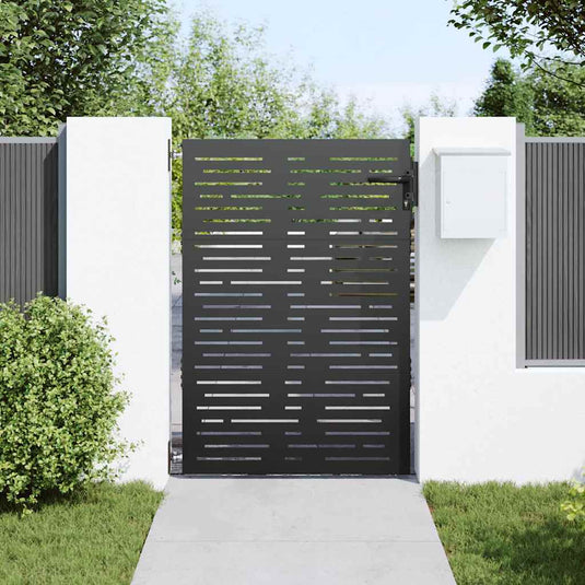 Vidaxl tuinpoort met slot zwart 85 x 150 cm poedergecoat staal