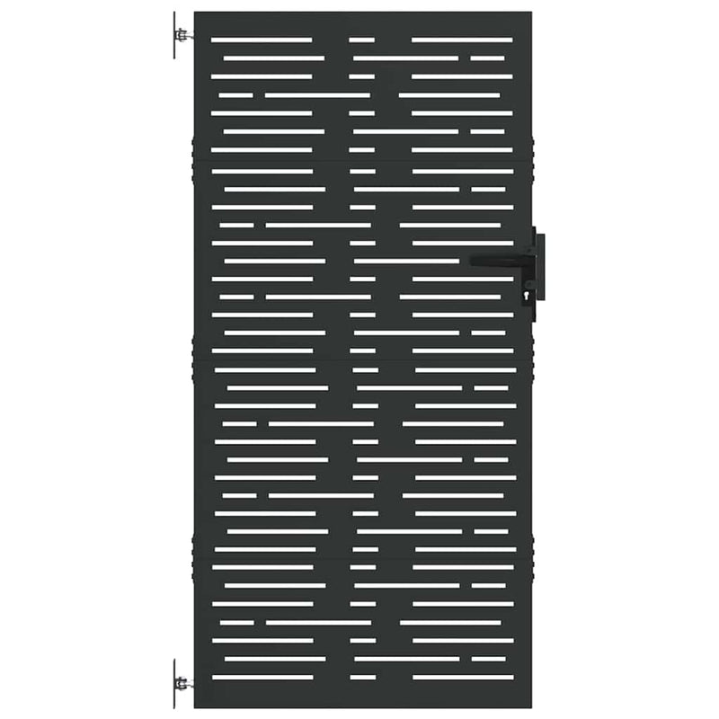 Afbeelding laden in galerijviewer, Vidaxl tuinpoort met slot zwart 85 x 200 cm poedergecoat staal
