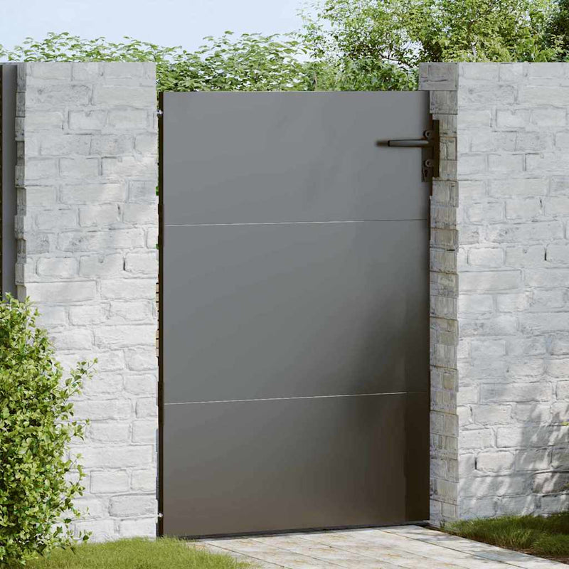 Afbeelding laden in galerijviewer, Vidaxl tuinpoort met slot zwart 85 x 125 cm poedergecoat staal
