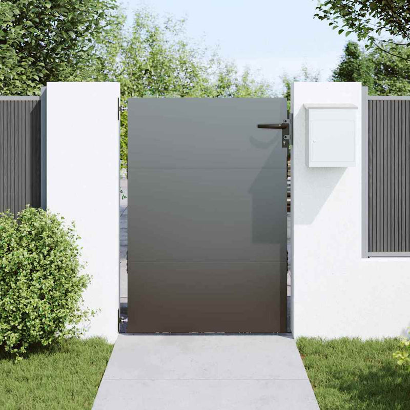 Afbeelding laden in galerijviewer, Vidaxl tuinpoort met slot zwart 85 x 125 cm poedergecoat staal
