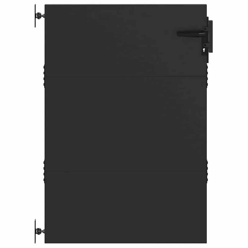 Afbeelding laden in galerijviewer, Vidaxl tuinpoort met slot zwart 85 x 125 cm poedergecoat staal
