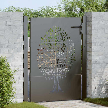 Vidaxl tuinpoort met slot zwart 110 x 130 cm poedergecoat staal