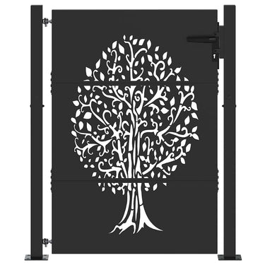 Vidaxl tuinpoort met slot zwart 110 x 130 cm poedergecoat staal