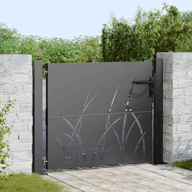 Vidaxl tuinpoort met slot zwart 110 x 105 cm poedergecoat staal