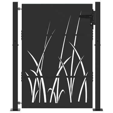 Vidaxl tuinpoort met slot zwart 110 x 155 cm poedergecoat staal