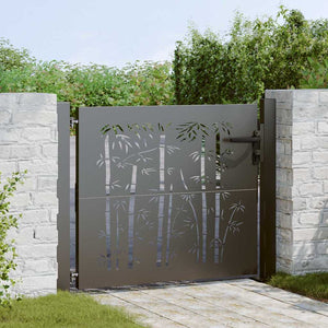 Vidaxl tuinpoort met slot zwart 110 x 105 cm gepoedercoat staal