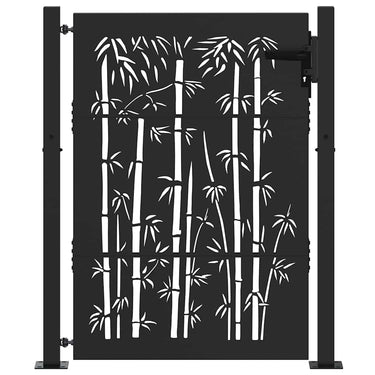 Vidaxl tuinpoort met slot zwart 110 x 130 cm gepoedercoat staal