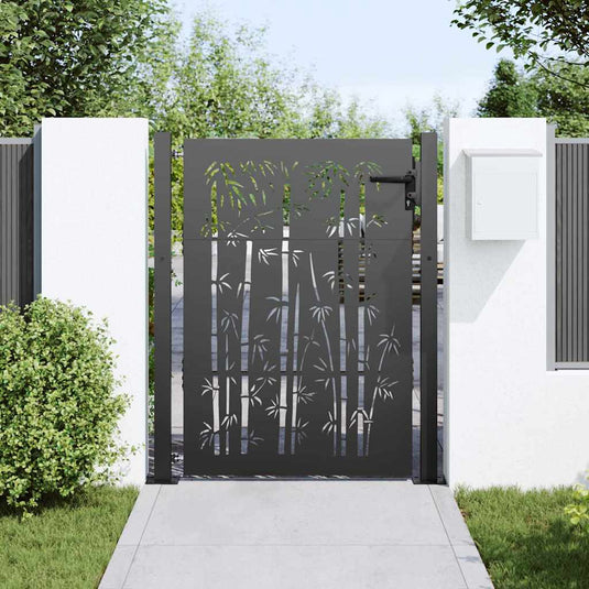 Vidaxl tuinpoort met slot zwart 110 x 155 cm gepoedercoat staal