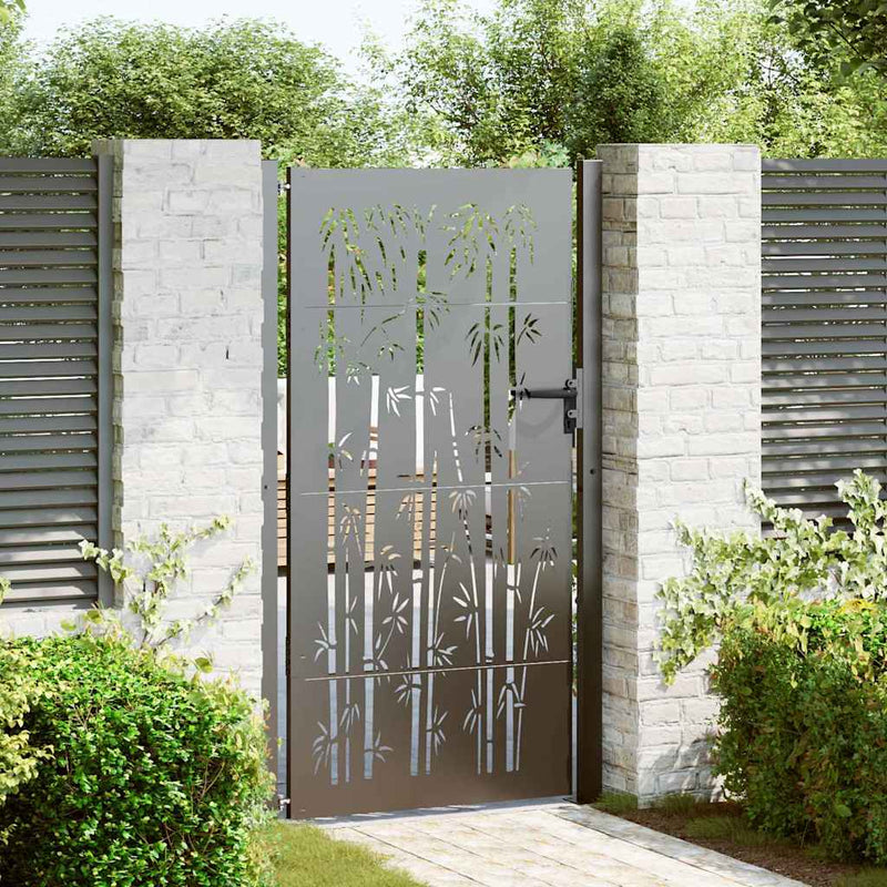 ギャラリービューアに画像をロードする, Vidaxl tuinpoort met slot zwart 110 x 180 cm gepoedercoat staal

