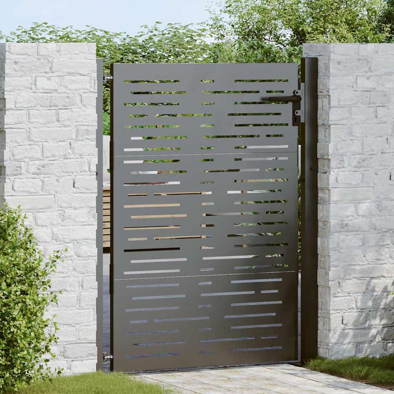 ギャラリービューアに画像をロードする, Vidaxl tuinpoort met slot zwart 110 x 130 cm gepoedercoat staal
