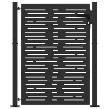 Vidaxl tuinpoort met slot zwart 110 x 130 cm gepoedercoat staal