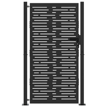 Vidaxl tuinpoort met slot zwart 110 x 180 cm gepoedercoat staal