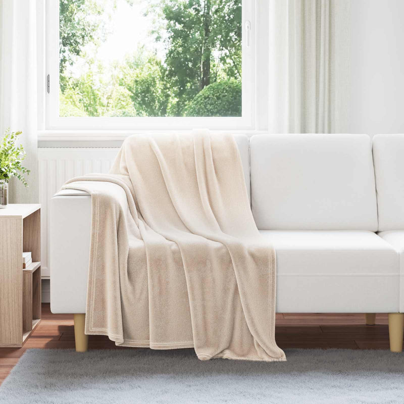 ギャラリービューアに画像をロードする, Vidaxl gooi deken beige 130 x 150 cm fleece
