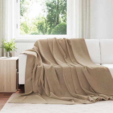 Vidaxl gooi deken kameel 220 x 240 cm fleece