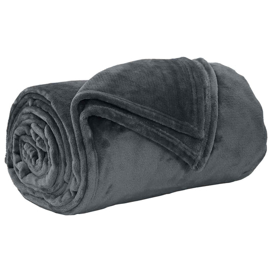 Vidaxl gooi deken donkergrijs 150 x 200 cm fleece
