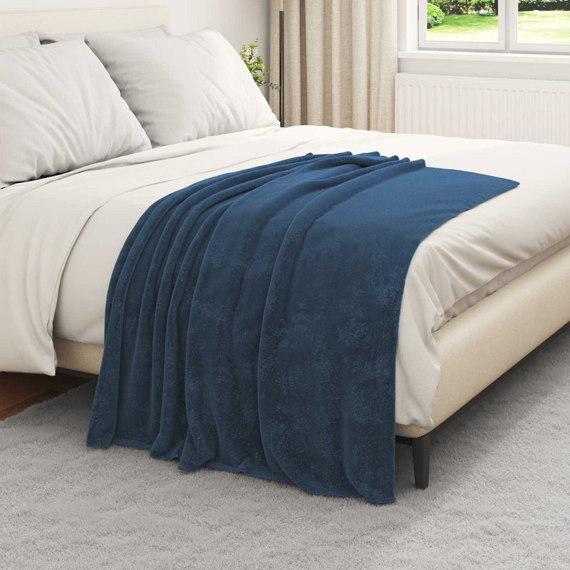Afbeelding laden in galerijviewer, Vidaxl gooi deken marineblauw 130 x 150 cm fleece
