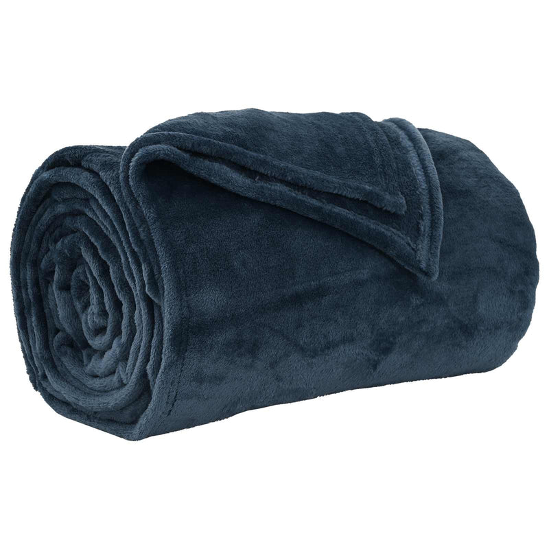 Afbeelding laden in galerijviewer, Vidaxl gooi deken marineblauw 220 x 240 cm fleece
