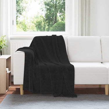 Vidaxl gooi deken zwart 130 x 150 cm fleece