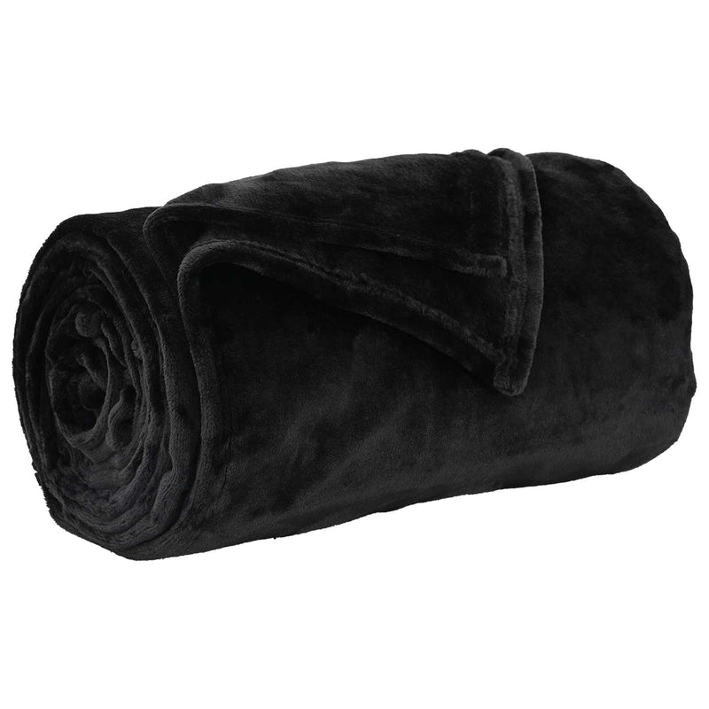 Chargez l'image dans la visionneuse de la galerie, Vidaxl gooi deken zwart 130 x 150 cm fleece

