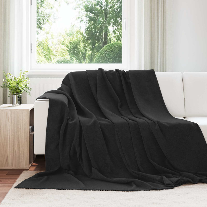 Chargez l'image dans la visionneuse de la galerie, Vidaxl gooi deken zwart 220 x 240 cm fleece
