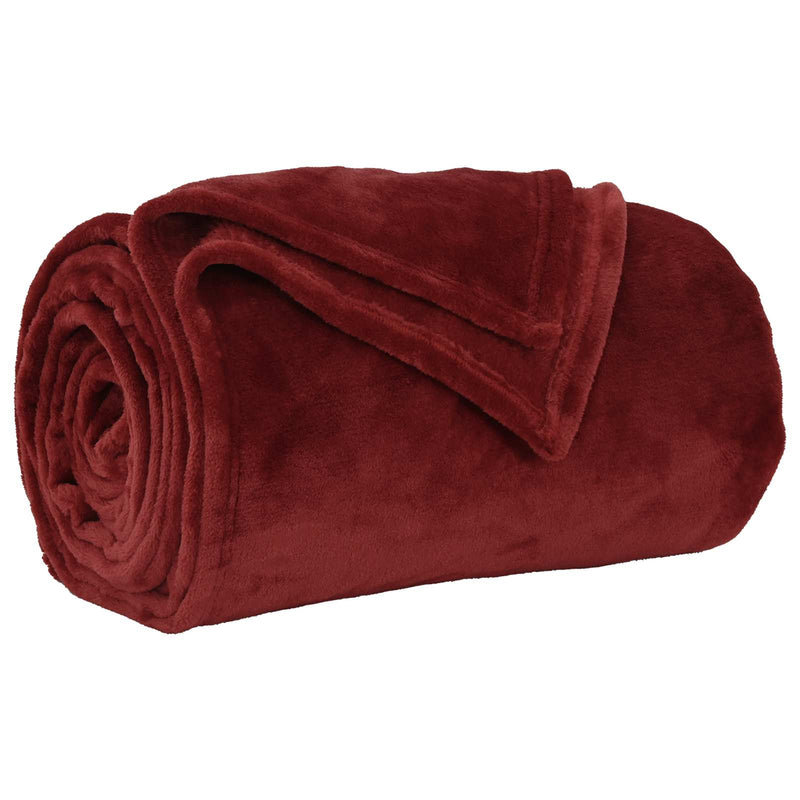 Chargez l'image dans la visionneuse de la galerie, Vidaxl gooi deken bordeaux rood 130 x 150 cm fleece
