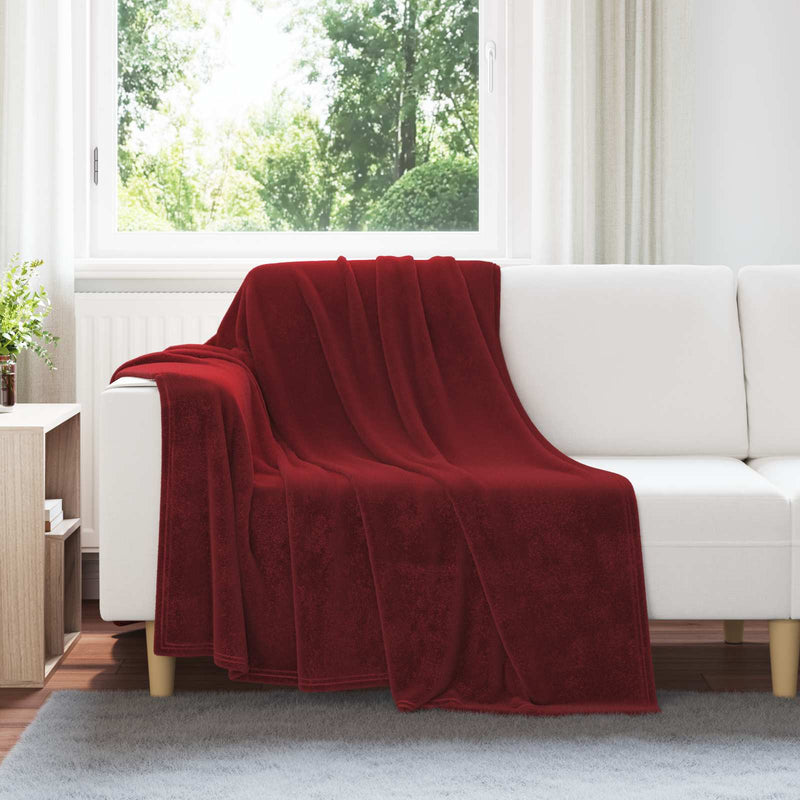 Chargez l'image dans la visionneuse de la galerie, Vidaxl gooi deken bordeaux rood 150 x 200 cm fleece
