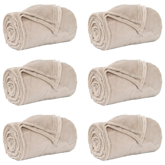 Vidaxl kleden 6 pcs beige 220 x 240 cm fleece